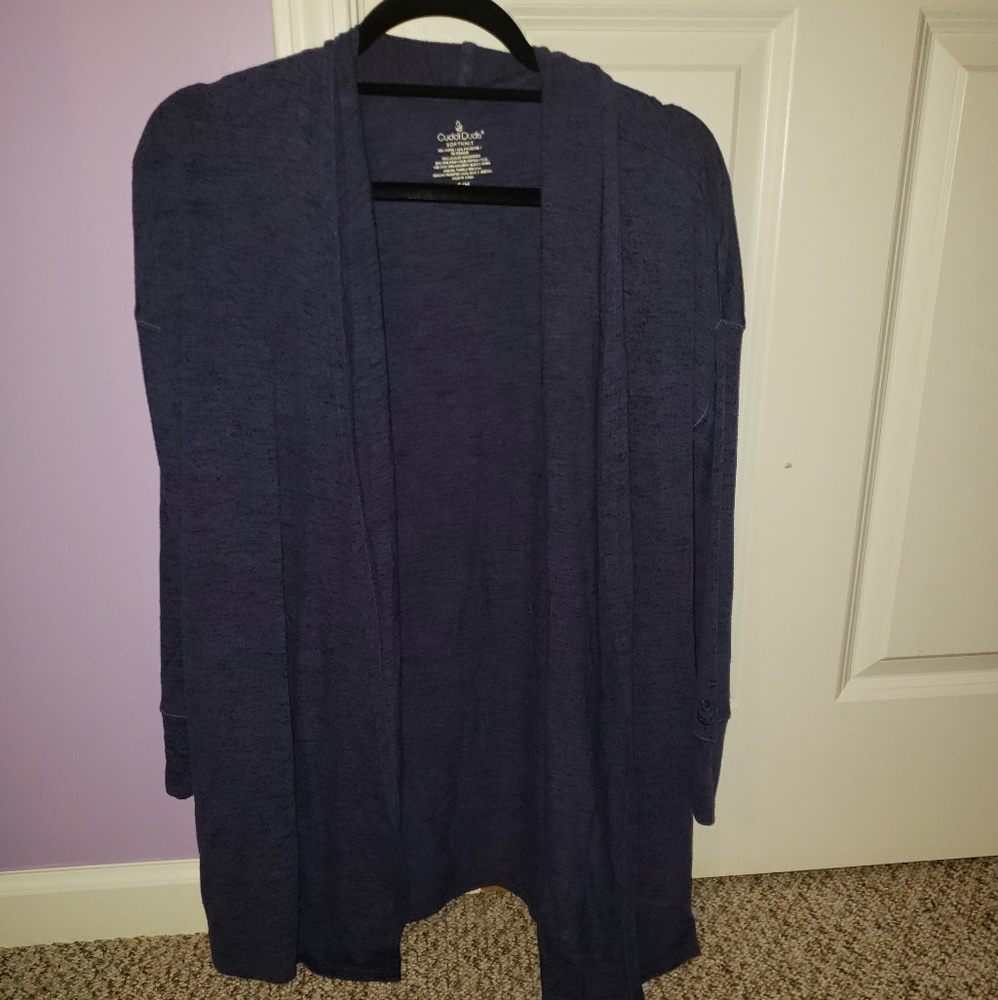CuddiDuds soft knit blue cardigan